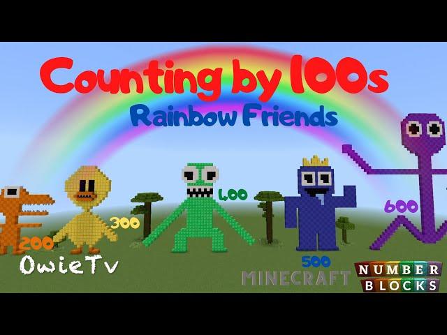 COUNTING BY 100s with THE RAINBOW FRIENDS NUMBERBLOCKS MINECRAFT | RAINBOW FRIENDS COUNTING SONG