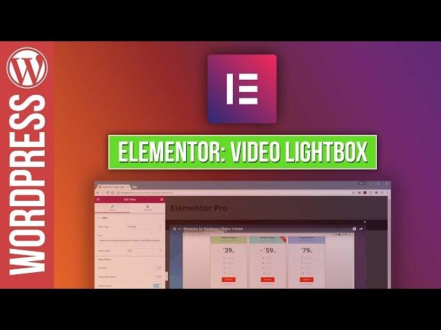 ELEMENTOR for Wordpress Video Lightbox Tutorial