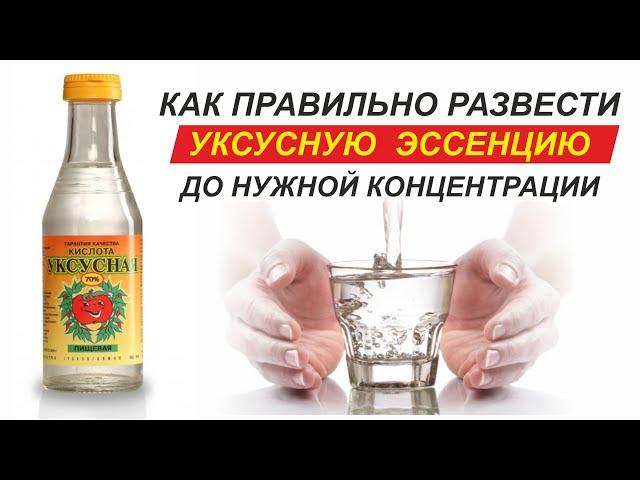 Как развести уксусную эссенцию до нужной концентрации. Супер рецепт!