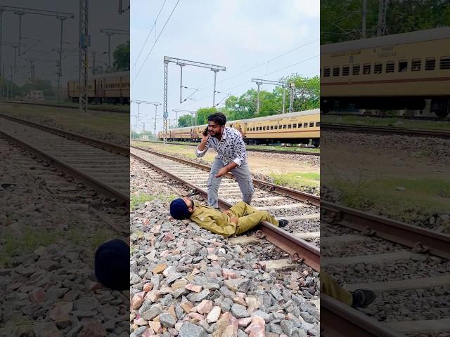 Police Officer On Railway Track ~ Sujal Thakral #shorts #ytshorts #youtubeshorts #train #police