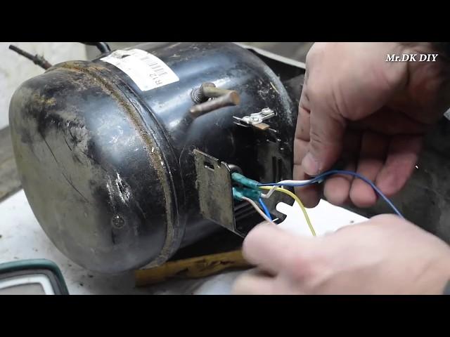 How To Make Simple Air Compressor From Refrigerator Motor and Connection Without Capac