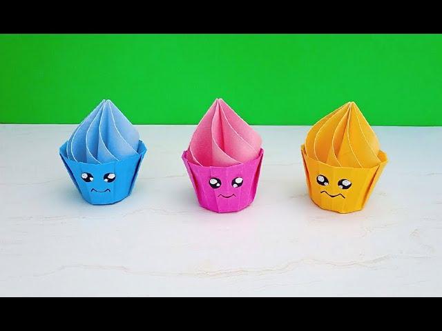 How to make paper cupcake | Origami cupcake tutorial