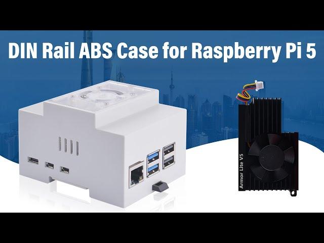 52Pi DIN Rail ABS Case for Raspberry Pi 5