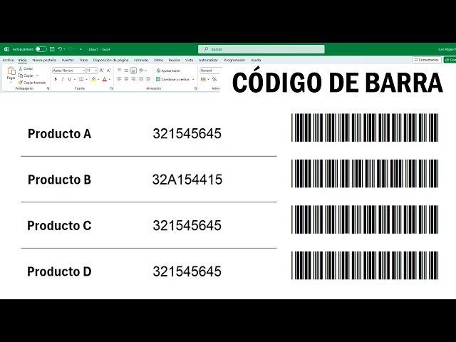 Crear CÓDIGO DE BARRAS en Excel  [GRATIS] 2024