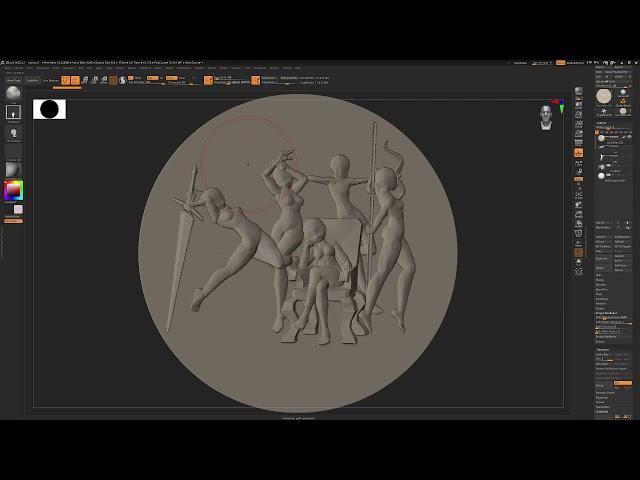 ZBrush bas-relief follow up