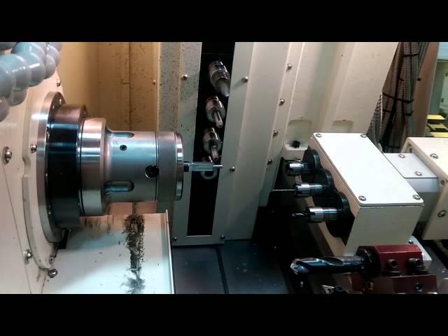 HCP-42 Gang type CNC Lathe + Y-axis side milling tool device + B-axis live tool device + Turret