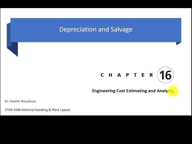 Depreciation and Salvage value of a product