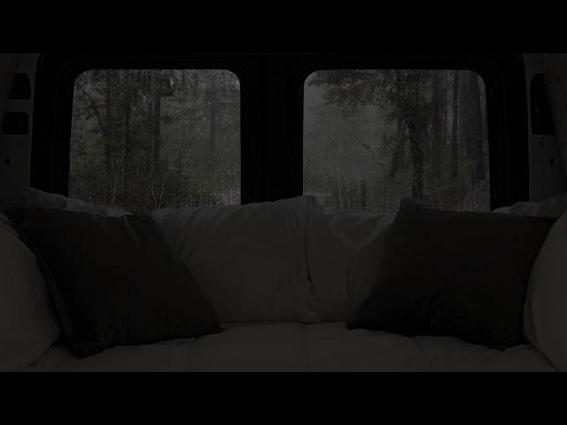 8 hours in a van in the pouring rain and thunderstorm for rest and sleep | car camping