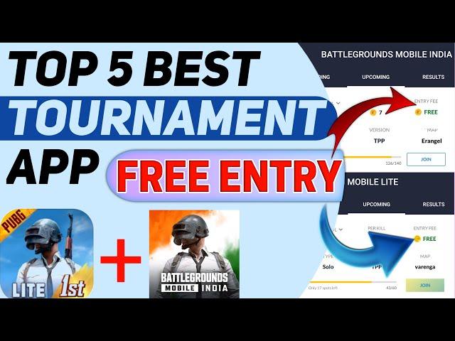 AFTER BAN || Top 5 Tournament App For Pubg Lite And Bgmi ||Free Entry Tournament App||by Man ke tech