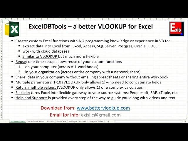 ExcelDBTools - a better VLOOKUP/ INDEX-MATCH alternative for Excel