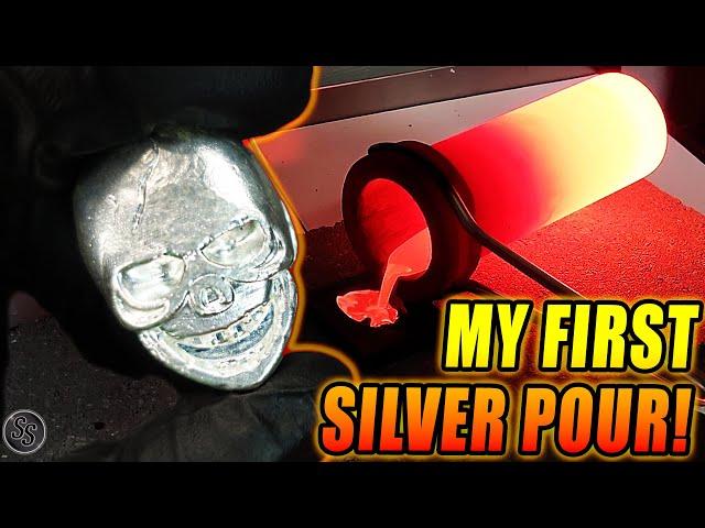 Melting and Pouring SILVER Bullion for the First Time!