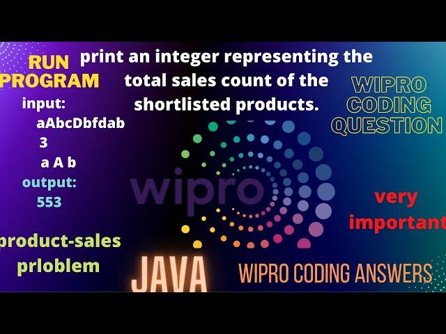 print an integer representing the total sales count of the shortlisted products | Occurrence of char