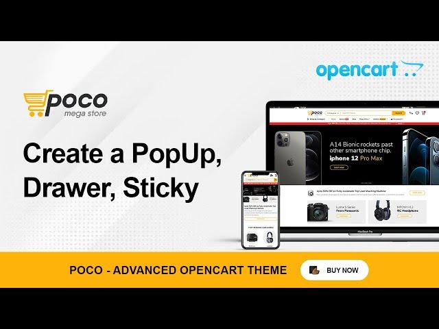 Create a PopUp, Drawer, Sticky - OpenCart Poco theme