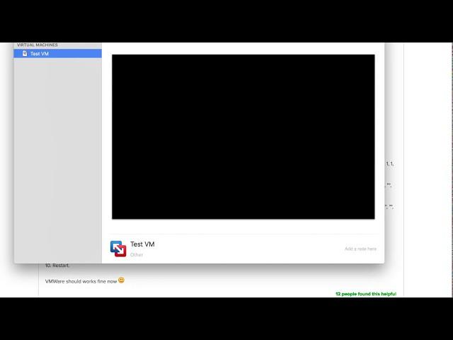 VMware Fusion Fix For Virtual Machine With Blank Screen Problem In macOS Catalina