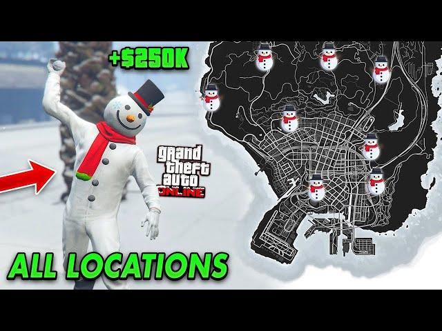 *NEW* Unlock the LIMITED TIME Snowman Outfit in GTA Online! (ALL Snowmen Map Locations)