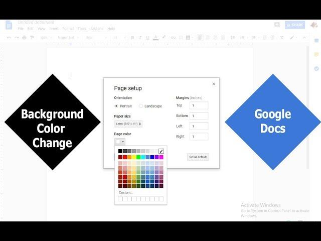 How to change Document Background Color in Google Docs 2019