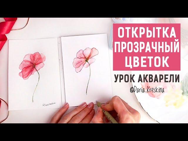 Как нарисовать прозрачные цветы. Урок акварели