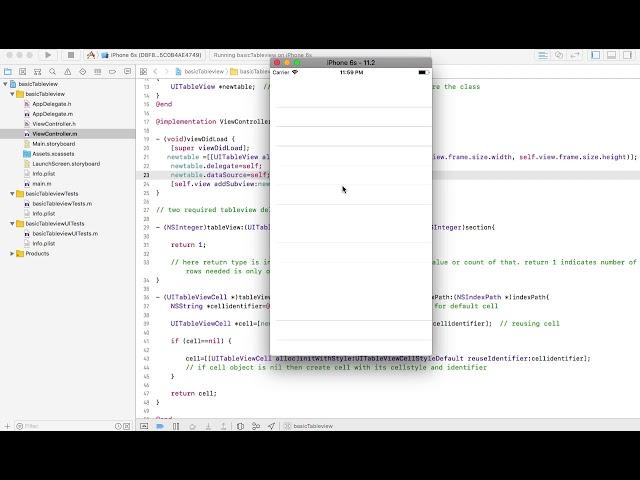 IOS Tableview for Beginners - Objective C