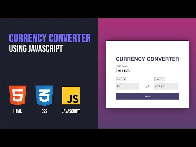 Currency Converter | HTML, CSS, JavaScript Tutorial