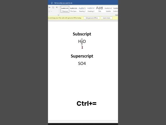 Subscript and Superscript in Word Shortcut Key | How to Use Them for Chemistry Equation | Word Tips