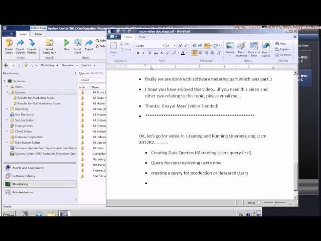 SCCM 2012 R2 Creating & Running Queries Part 1  by Enayat Meer