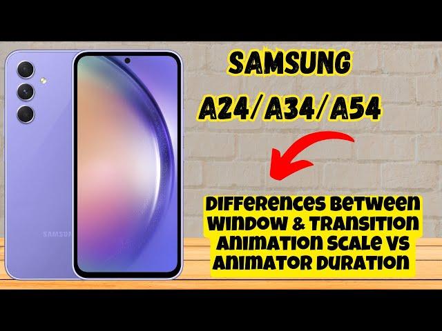 Differences Between Window & Transition Animation Scale Vs Animator Duration Samsung A24 / A34 / A54