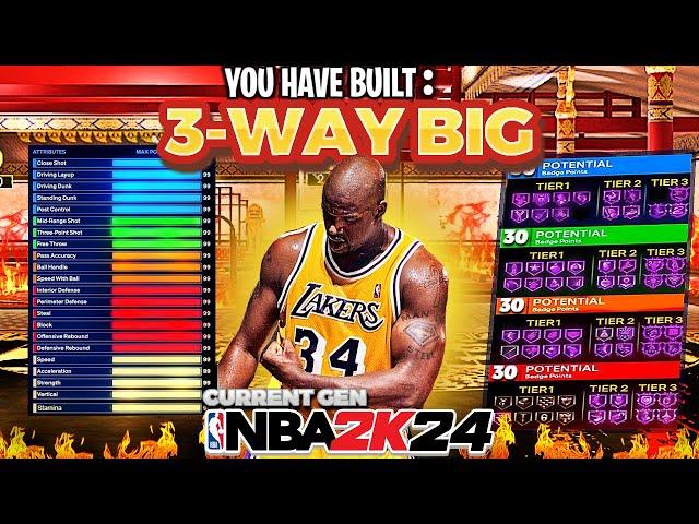 BEST CENTER BUILD ON NBA 2K24 CURRENT GEN! GAME BREAKING BEST *DEMIGOD* BIGMAN BUILD ON NBA 2K24!