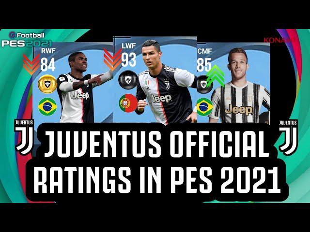 JUVENTUS OFFICIAL RATINGS IN PES 2021 | FT. RONALDO, ARTHUR, DOUGLAS... (Console and Mobile)