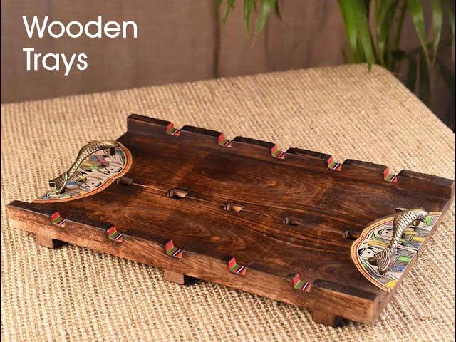 Handcrafted Wooden Serving Trays I Go4Ethnic