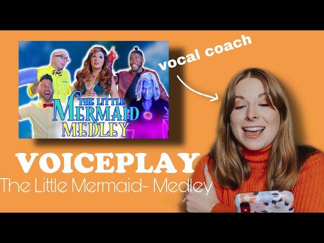 Vocal Coach reacts to VoicePlay-Little Mermaid Medley (CHILLS)