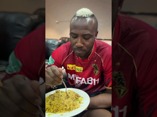 Andre Russell Eating Hyderabadi Biryani #shorts #jasonroy #foodlover #davidwiese #gurbaz #tataipl