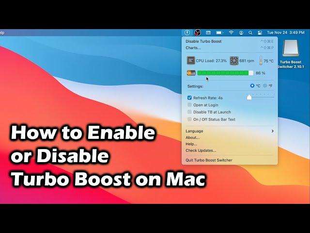 Turbo boost on Mac