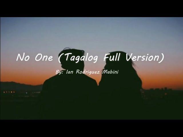 No one (Tagalog Full Version) Lyrics