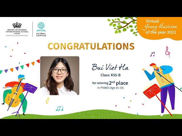 Viet Ha Bui (KS5-B) won 2nd PLACE in Piano (Age 15-19) | NAE Young Musician of the Year