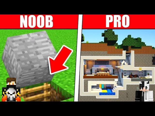 NOOB vs PRO:   UNDERGROUND TUNNEL BUILD CHALLENGE