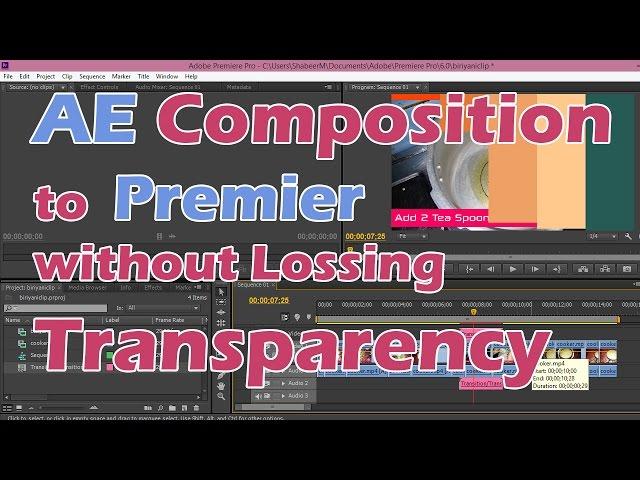 Import After Effects Composition to Premiere with Transparency