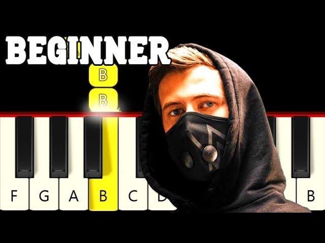 Faded - Alan Walker - Very Easy and Slow Piano tutorial - Only White Keys - Beginner - Complete Song