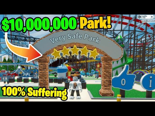 Noob With $10,000,000! Builds Best Theme Park! (Theme Park Tycoon 2)