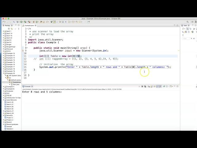 Processing Two Dimensional Arrays