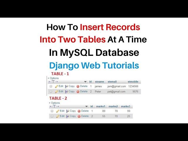 Django Insert Data Records Into Two Tables Simultaneously In MySQL