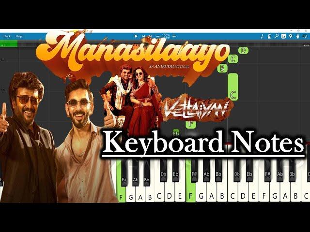 Manasilaayo Song Keyboard Notes | Anirudh | Rajinikanth | Vettaiyan