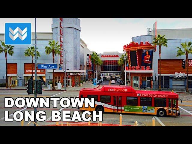 [4K] Downtown Long Beach City, California - Virtual Walking Tour  Binaural Audio