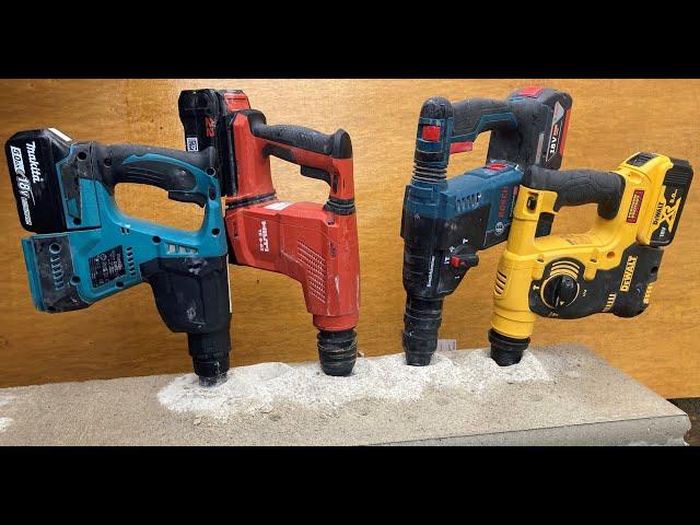 Hilti TE 6-22, Bosch GBH 18V-26F, Makita DHR242Z или DeWalt DCH253.