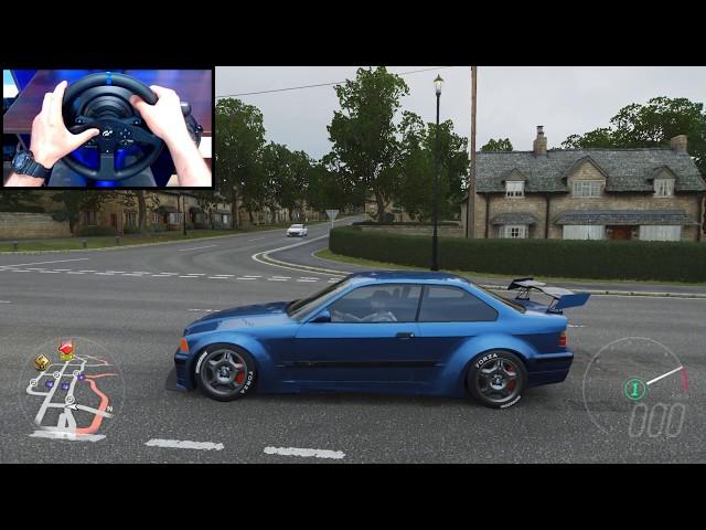 Forza Horizon 4, на BMW M3 1997, (руль Thrustmaster T300 + коробка передач Logitech shifter)