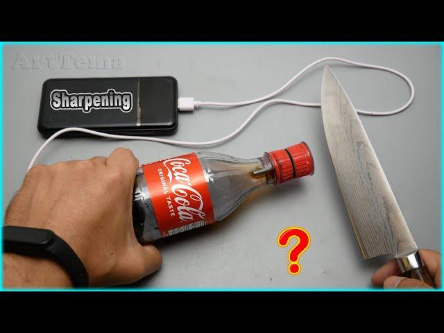 Как сделать из кока-колы лучшую электрическую точилку для ножей / DIY best electric knife sharpener.