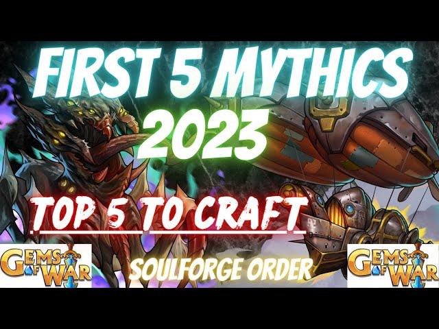 Gems of War FIRST 5 MYTHICS to Craft 2023 | 1st Five Soulforge Mythic crafts you should do in 2023