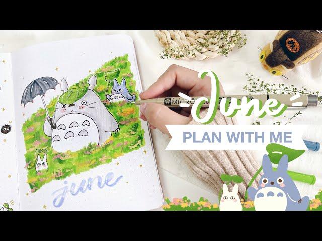  plan with me (studio ghibli inspired!) // june 2024 bullet journal setup