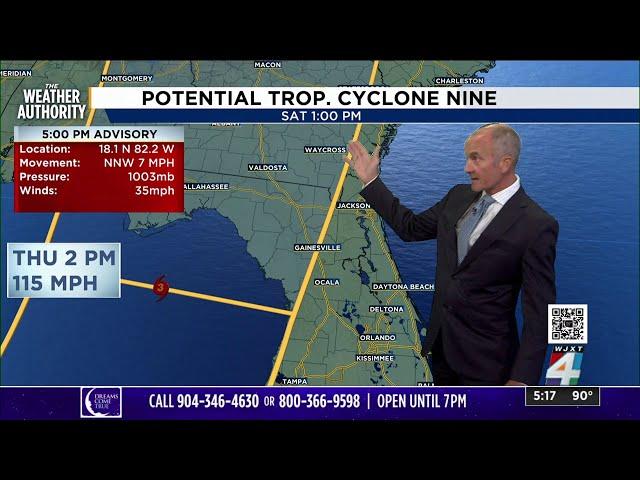 Increasing chances for Tropical Impacts on Thursday