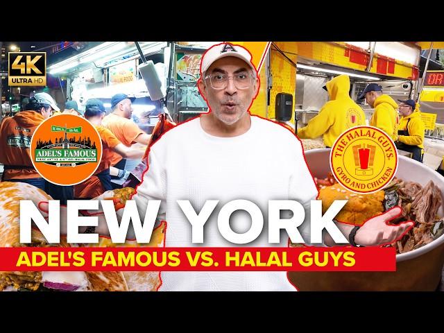 Adel's Famous vs The Halal Guys | BEST Halal FOOD NYC | Top Things to do in New York Street Food US