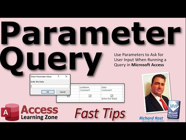 Use Parameters to Ask for User Input When Running a Query in Microsoft Access (Parameter Query)